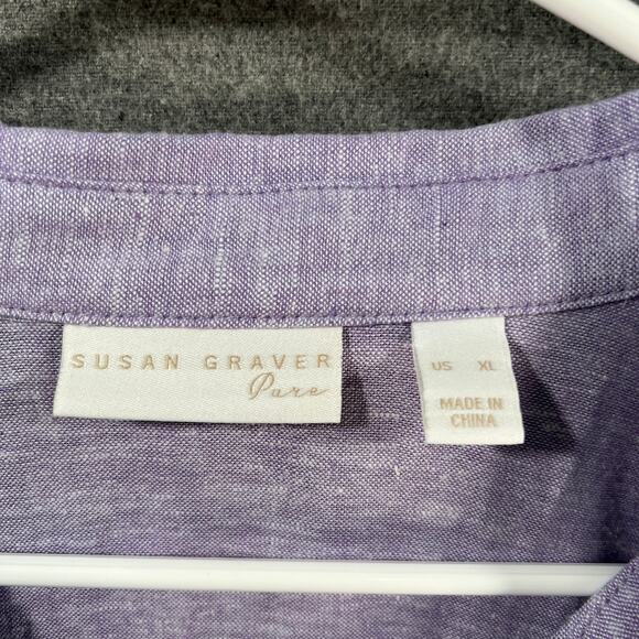 Susan Graver Pure Regular Cross Dued Linen Blend Sweet Lilac X-Large - Picture 3 of 10